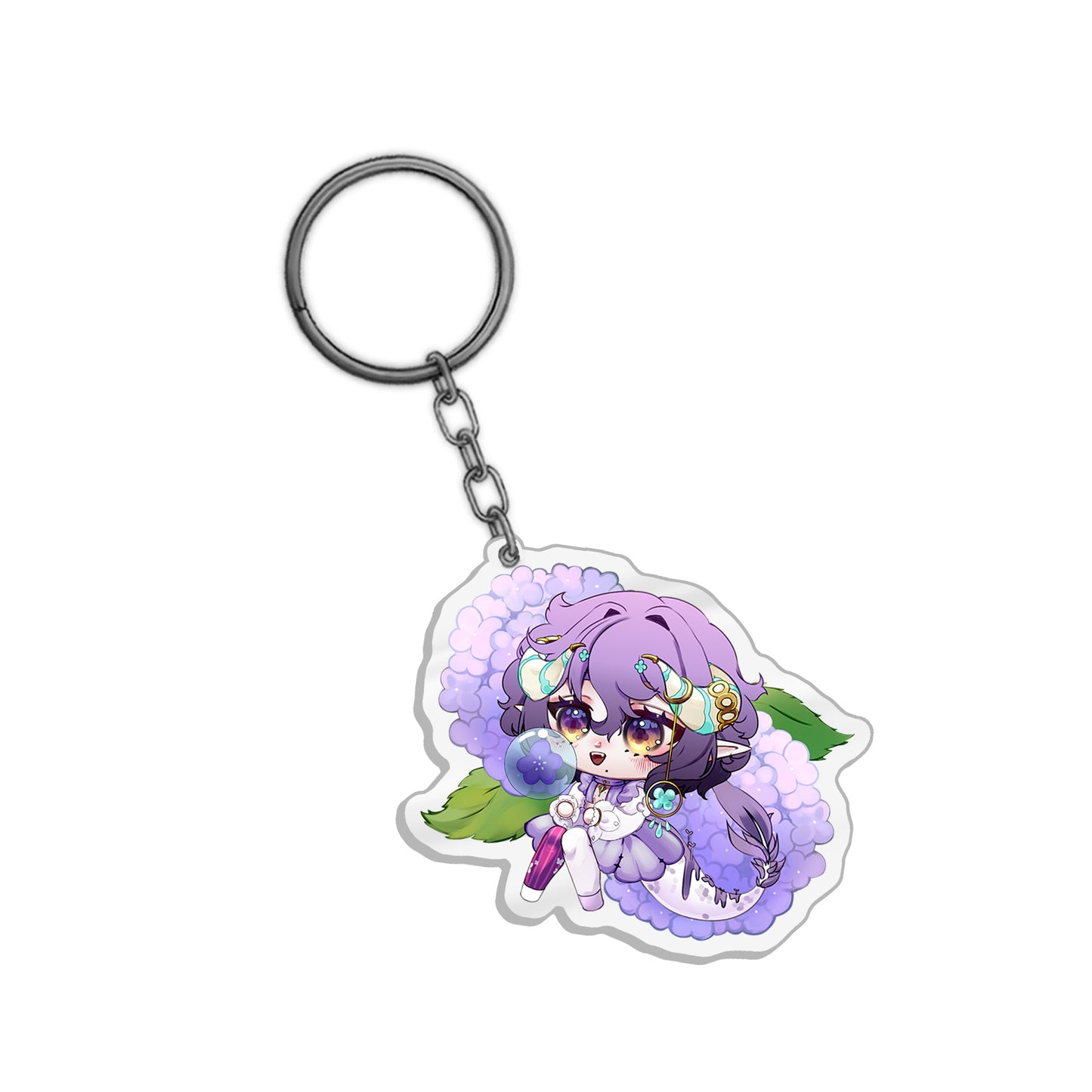 Noctiluca Luminos Hydrangea Chibi Keychain