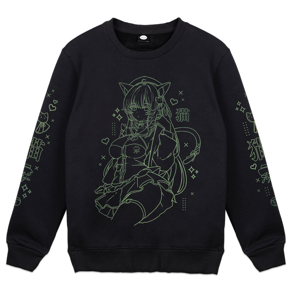 liljuju Matcha Cat Crewneck