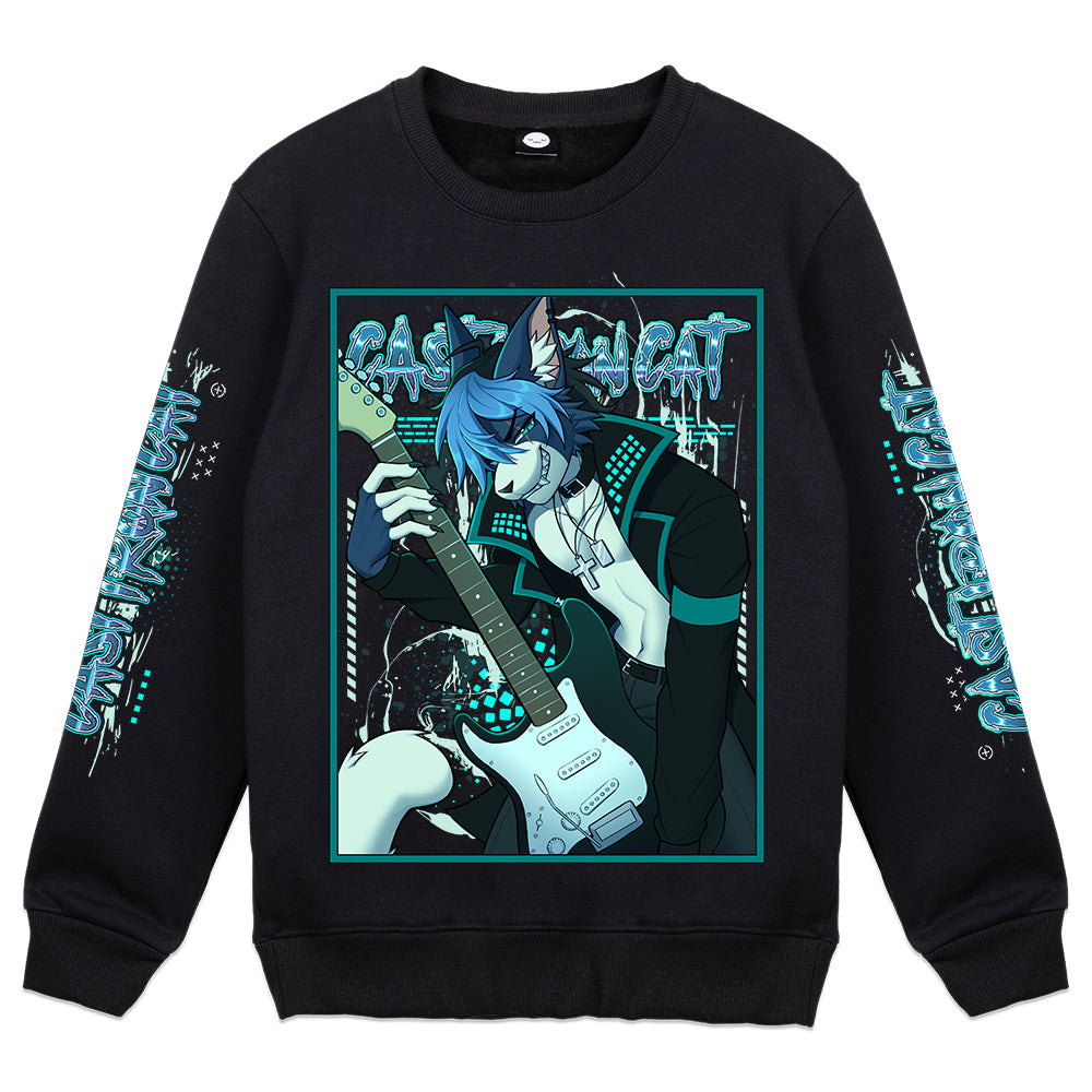 Cast_Iron_Cat "Rock & Roll Catboy" Crewneck