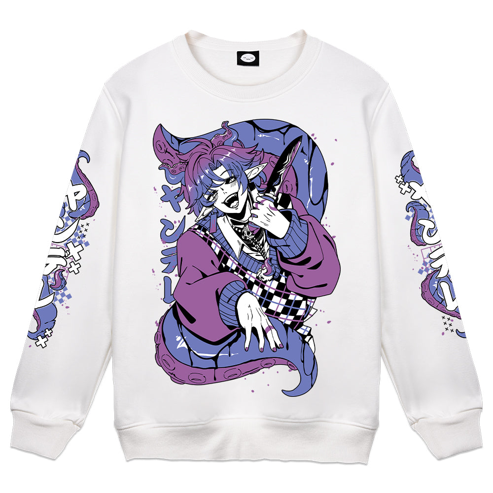 yanderegg Yandere Tentacles White Crewneck