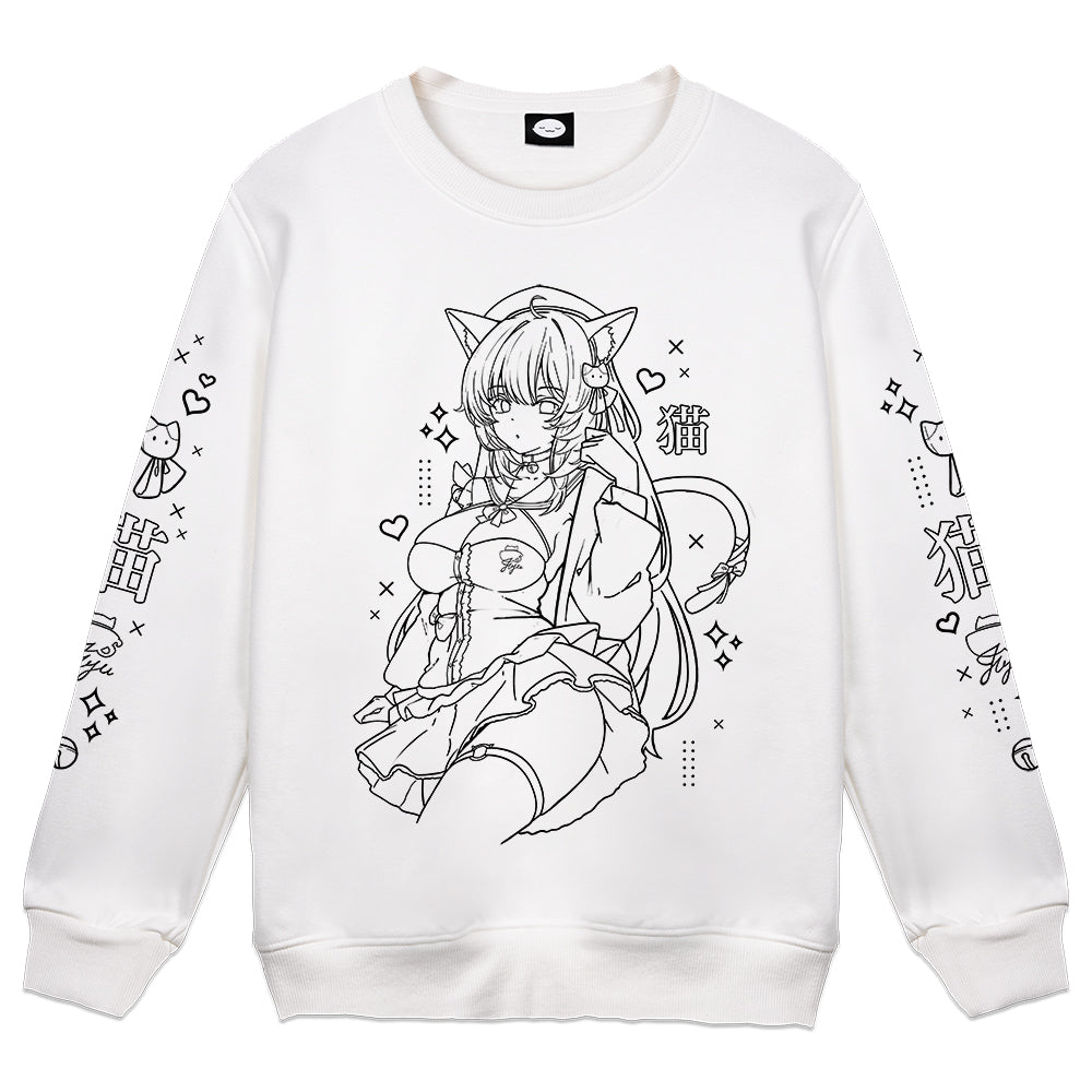 liljuju Cafe Cat Crewneck