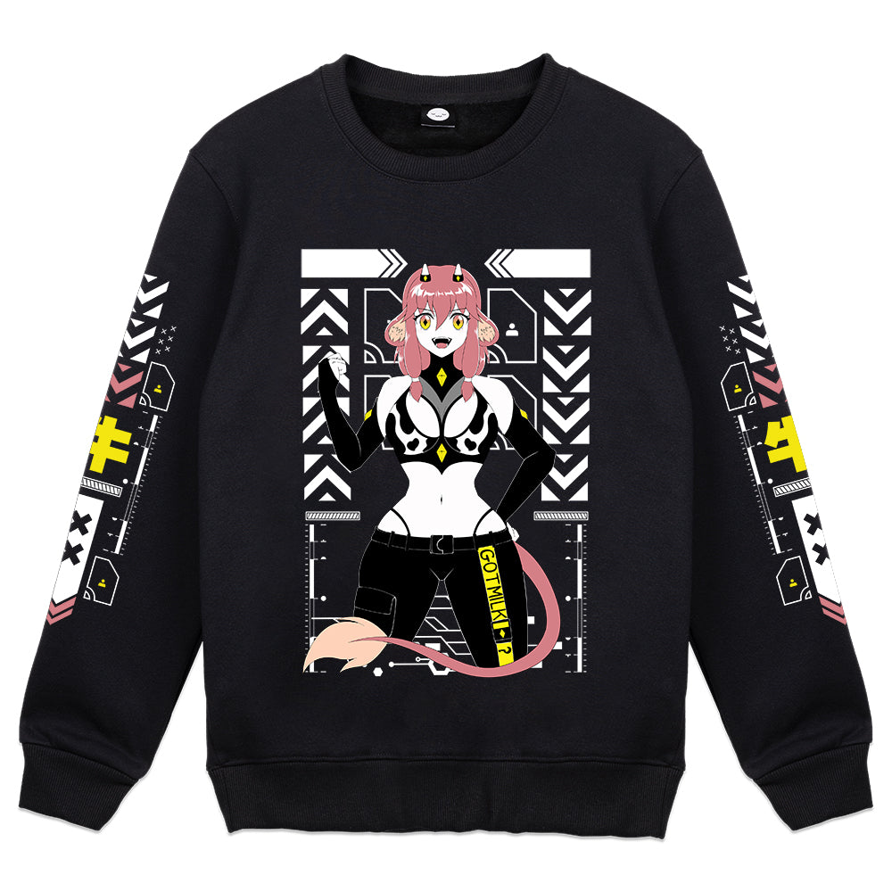 AlmaMaito Cyber Cow Crewneck