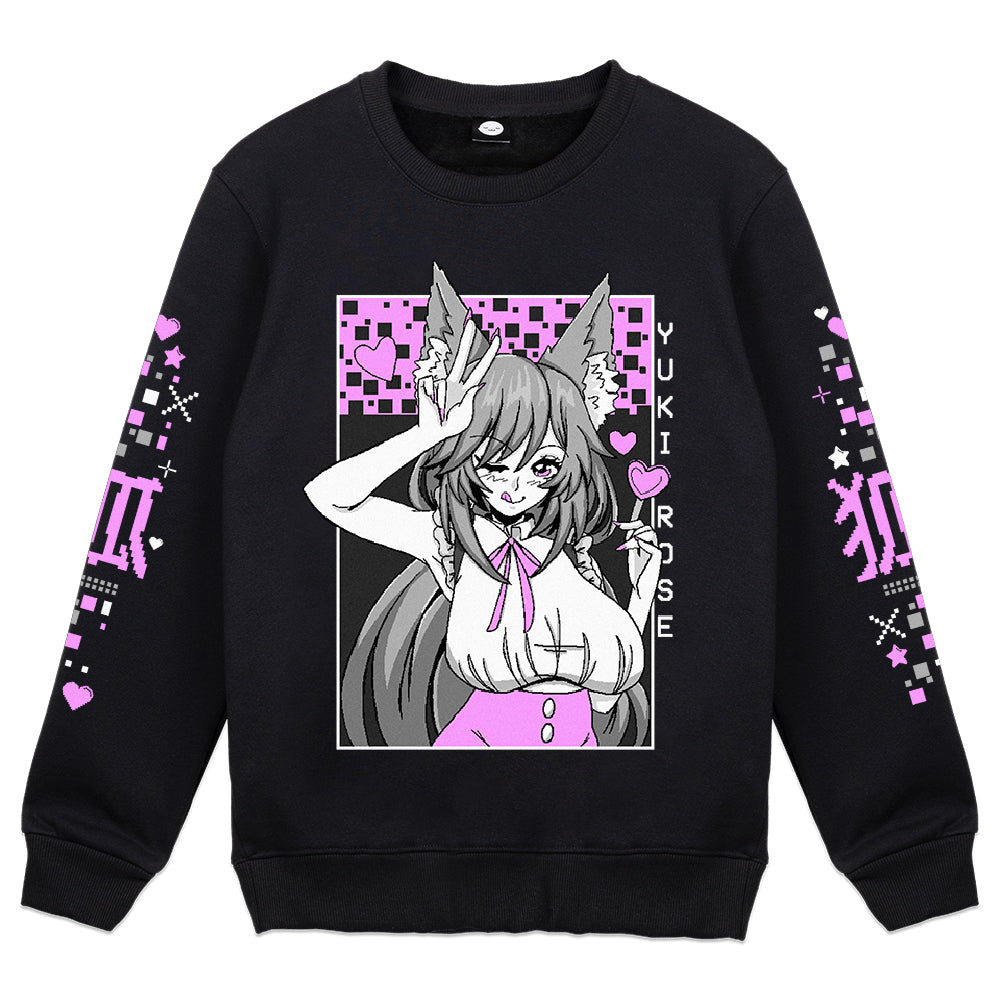 PrincessYukiRose Hearts Crewneck - Black