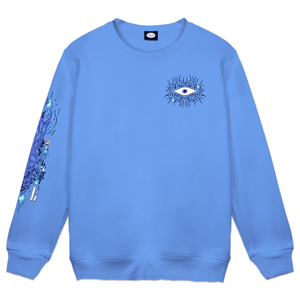 Mogu Haunted Luminescence Light Blue Crewneck