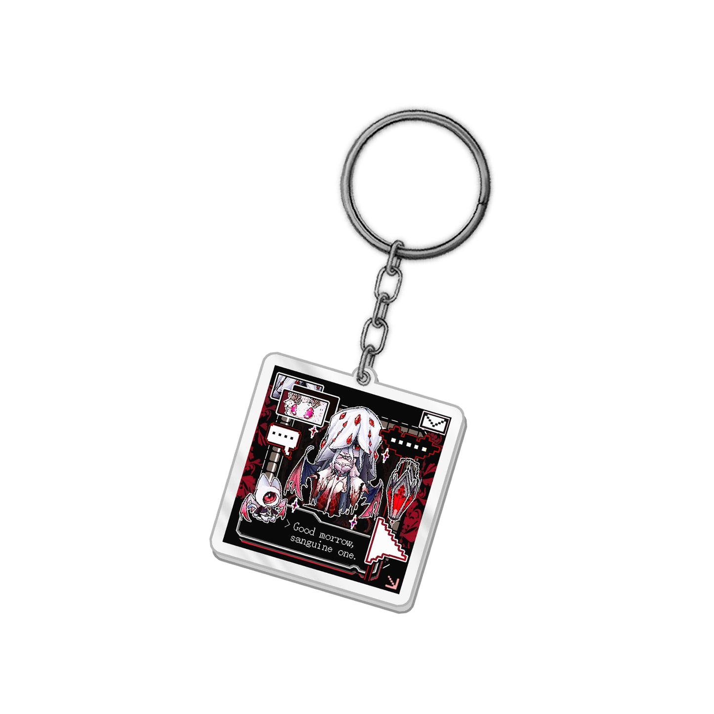 Dame Celena "Pixel Greetings" Keychain