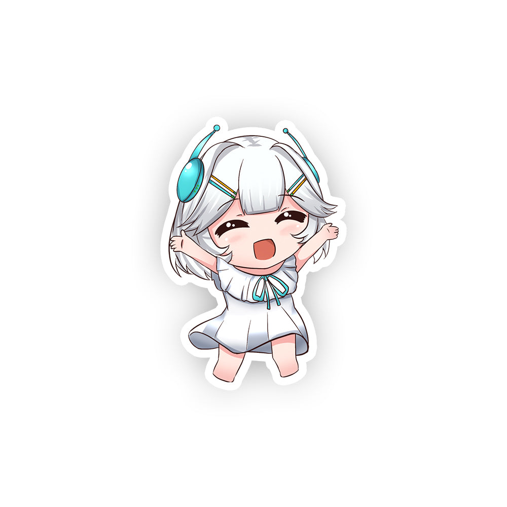 Ellie_Minibot Excited Chibi Sticker