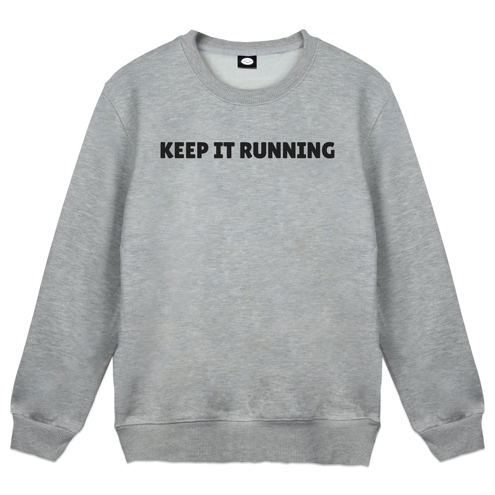 Itscoffeerun Keep It Running Heather Grey Crewneck