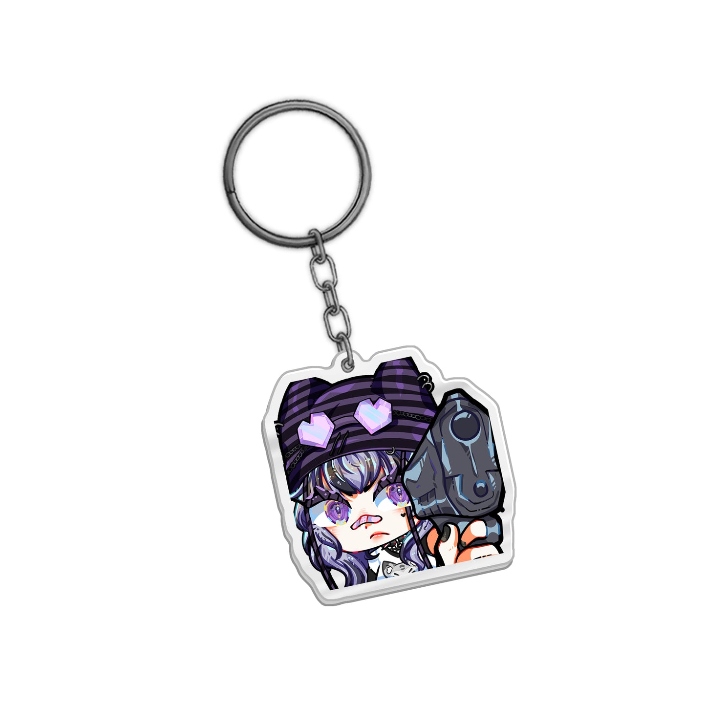 InstantKitty "Chibi Punk Gun" Keychain