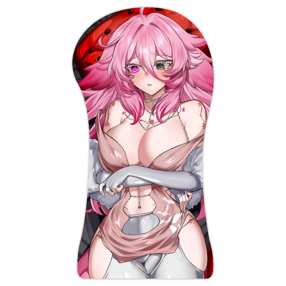 JasmineLilith "Sweet Strawberry" Black XL 3D Mousepad