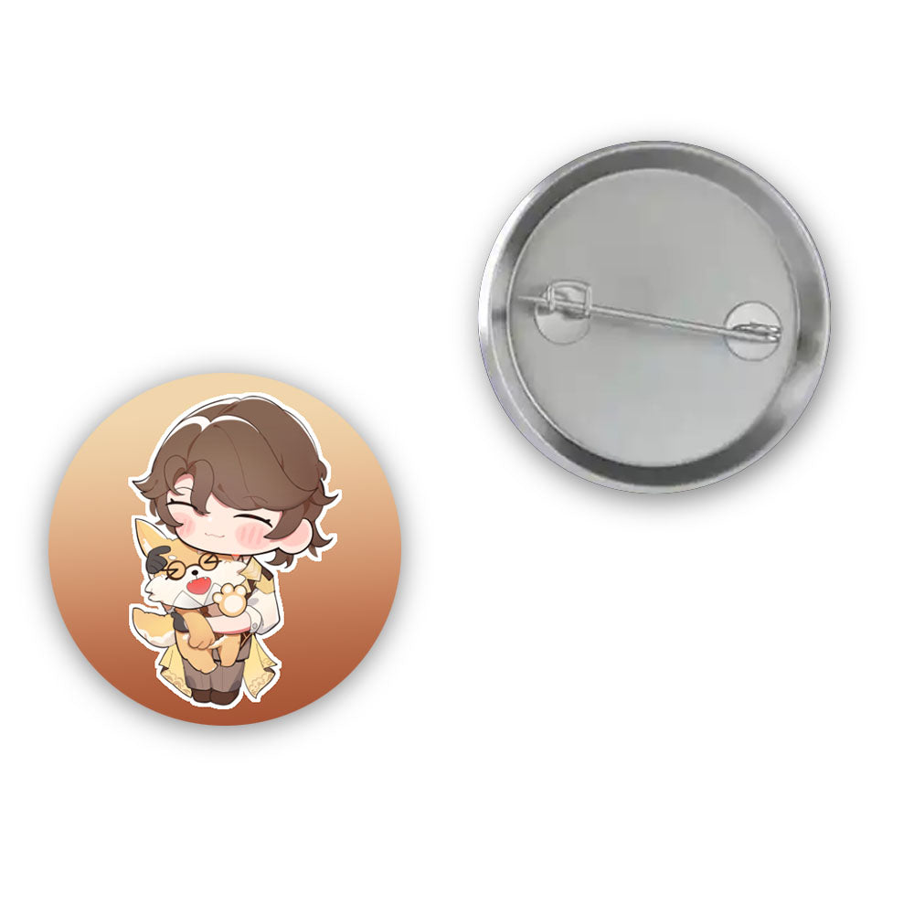Junnie and Pankeki Button Pin