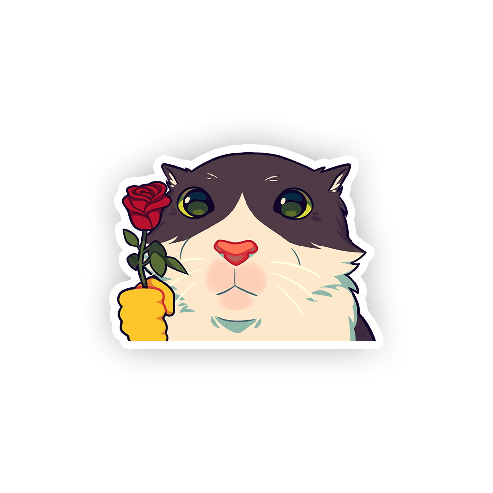 KiwiCat Rose Peeker Sticker