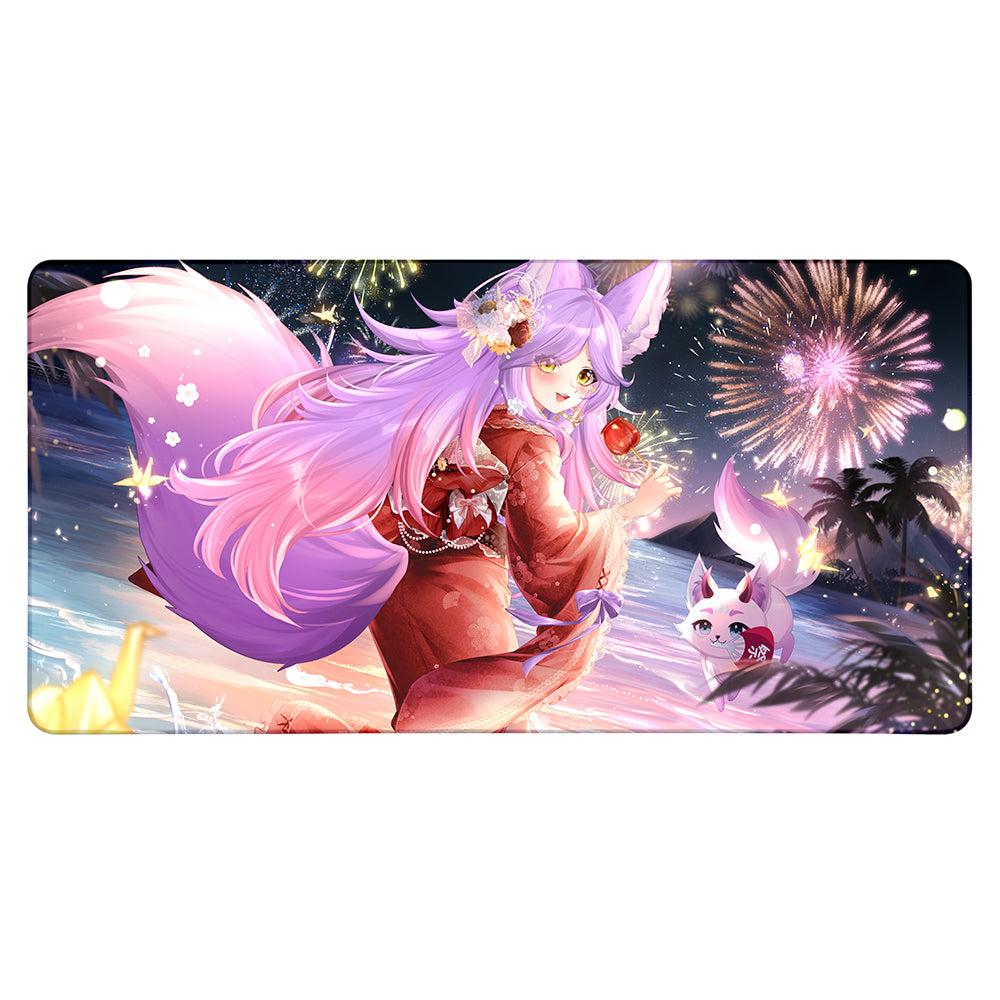 RinReeArts 'Blossoming Beginnings: Firework' XXL deskmat