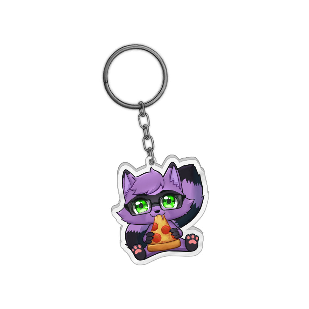 RuffyRaccoon Pizza Time Keychain