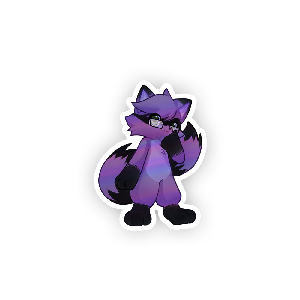 RuffyRaccoon Chibi Lil Bashful Holographic Sticker