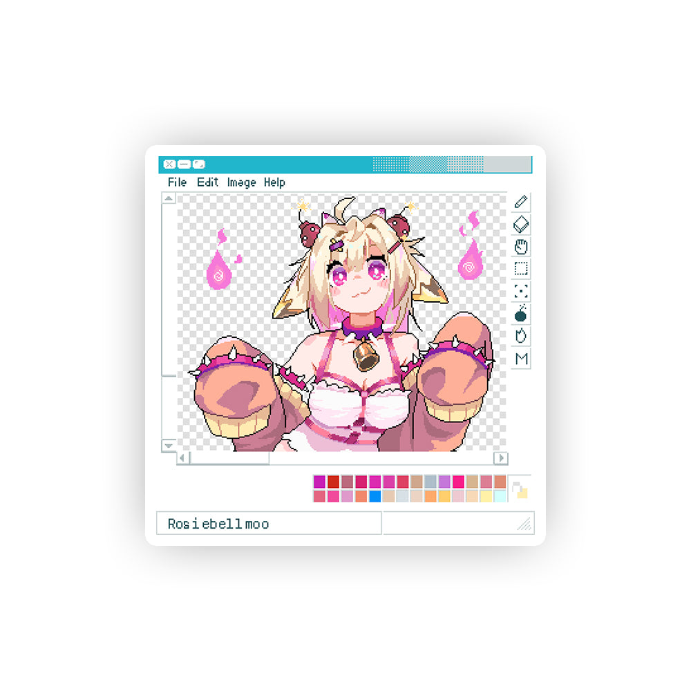 Rosiebellmoo Pixel Blaze Sticker