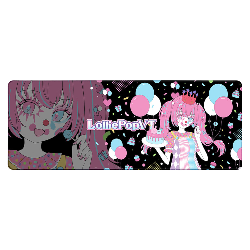 LolliePopVT "Cake, Clown, & Confetti" XL Mousepad