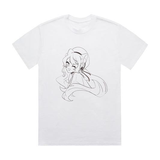 Lady_muun Winking T-Shirt(White)