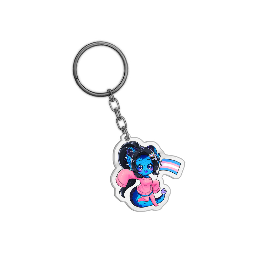 ChonkyLotus Chibi Trans Pride Keychain