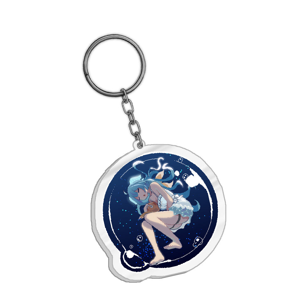 HydratedWaifu Sleepy Acrylic Keychain