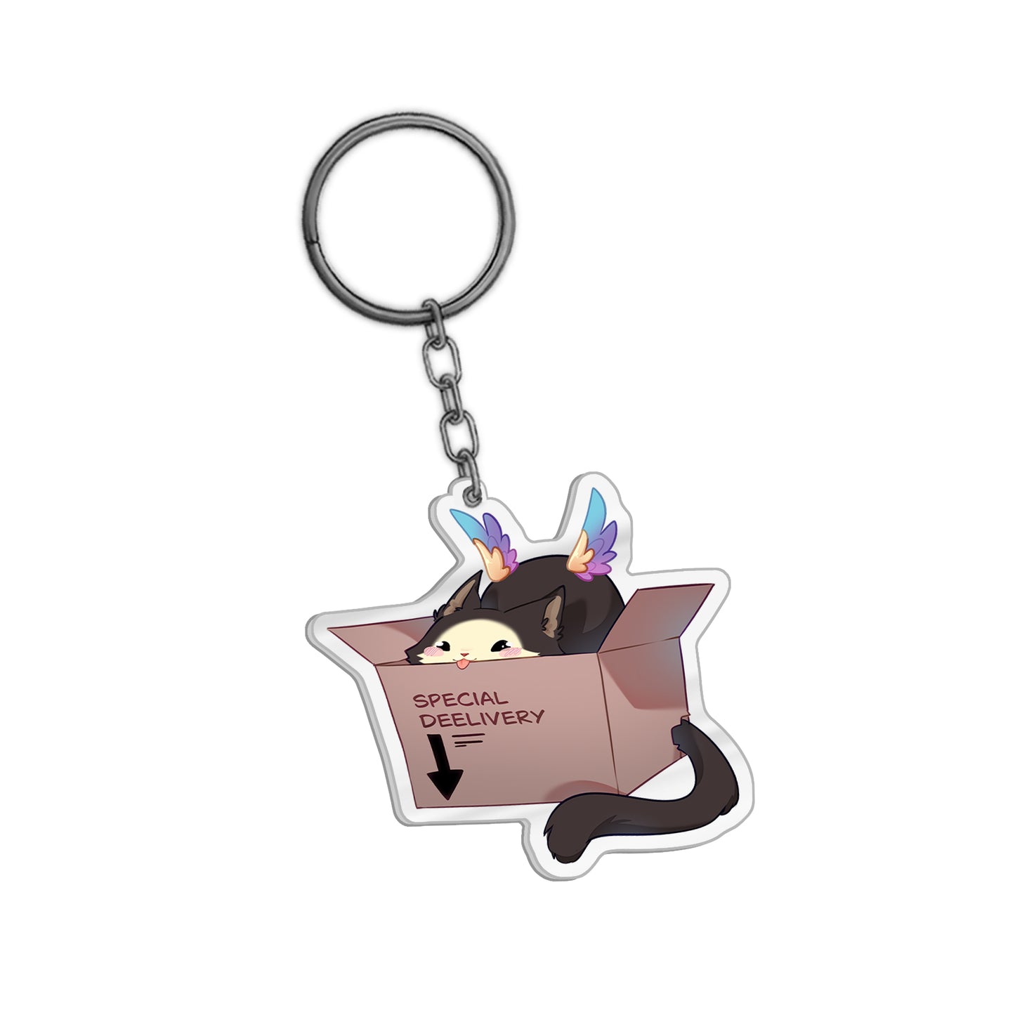 Dee_the_Sphinx Box Cat Keychain