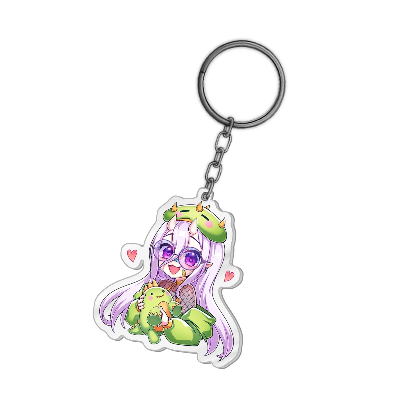 Rawrrina Hearts (Glasses) Keychain