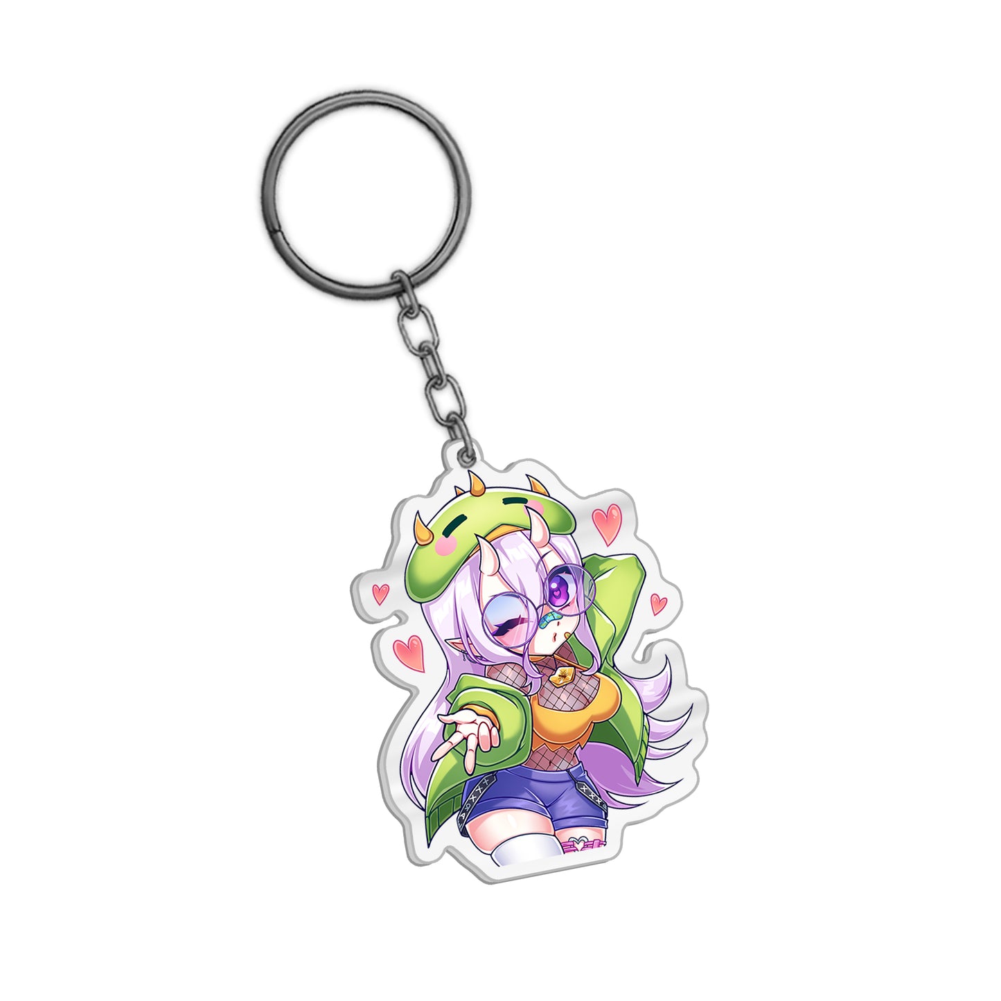 Rawrrina Blow A Kiss (Glasses) Keychain