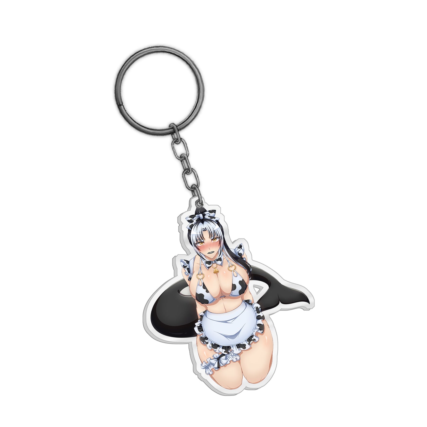 OrcaTsukii Cow Maid Keychain