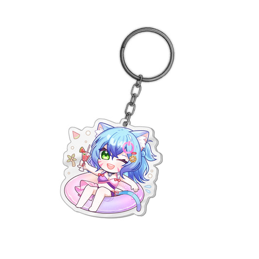 PixcatOS Floaty Chibi Keychain