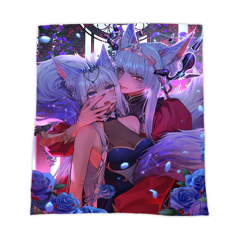 AishaSpades Duality - Queens of Spades & Hearts blanket