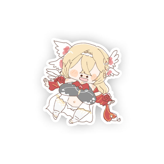 Angel Steps Happy Smol Sticker