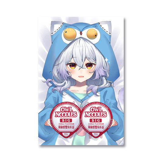 AngryOwlCat Noodle Poster