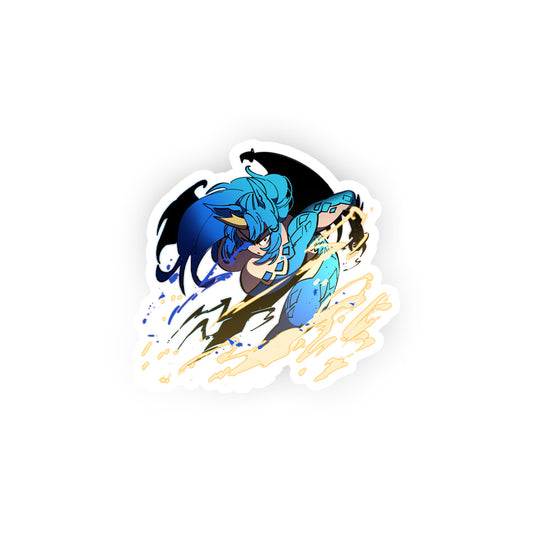 AzuratheAzureDragon Fighting Stance Sticker