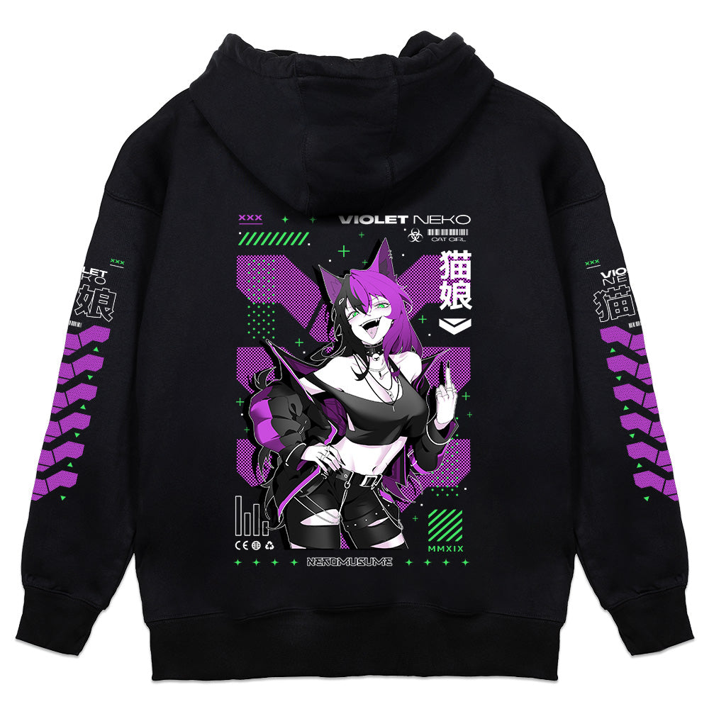 VioletNeko Degen Cat Girl Hoodie