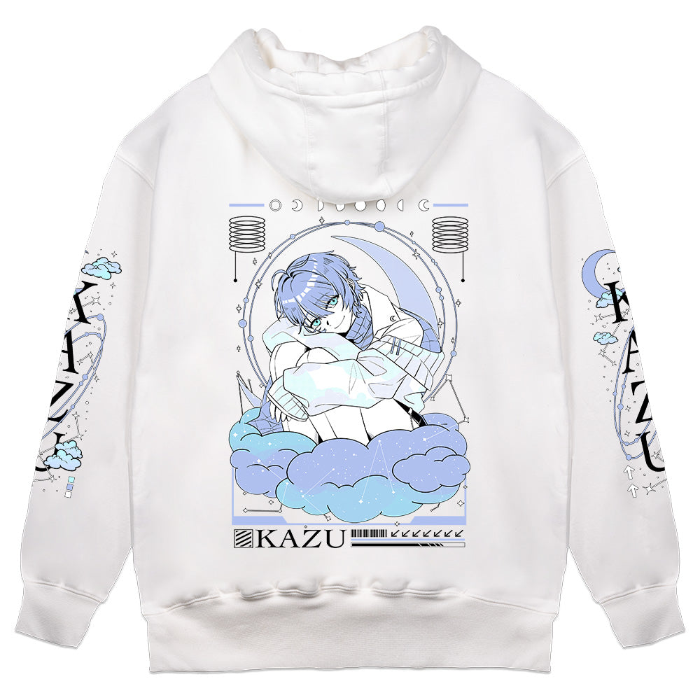 Kazu_x0 Moon Ethereal White Hoodie