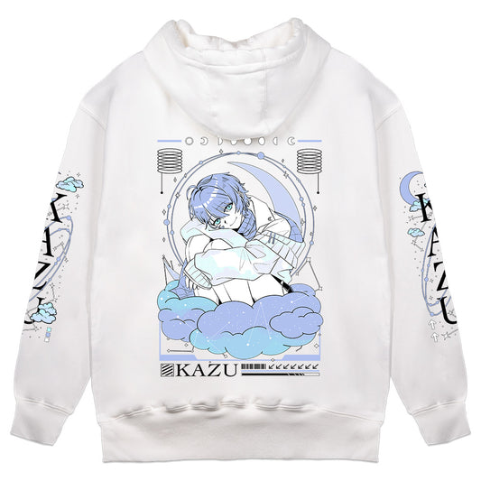 Kazu_x0 Moon Ethereal White Hoodie