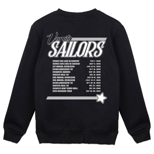 Vioncii Varsity Sailors Crewneck (Black/White)