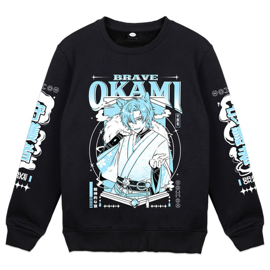 BraveOkami Spirit Wolf Streetwear Crewneck