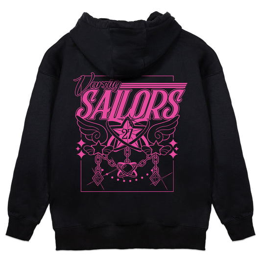 Vioncii Varsity Sailors Hoodie (Black/Pink)