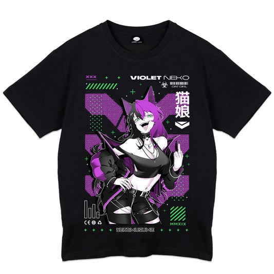 VioletNeko Degen Cat Girl Shirt