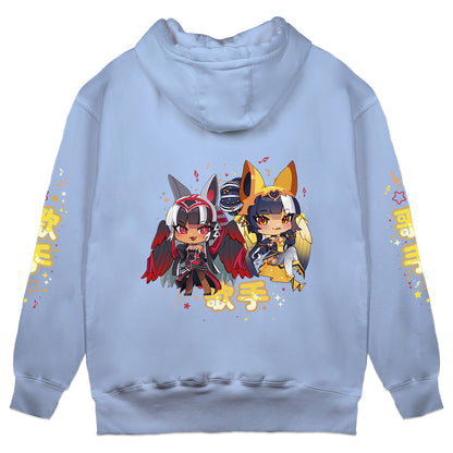 KelliSiren Chibi Light Blue Hoodie