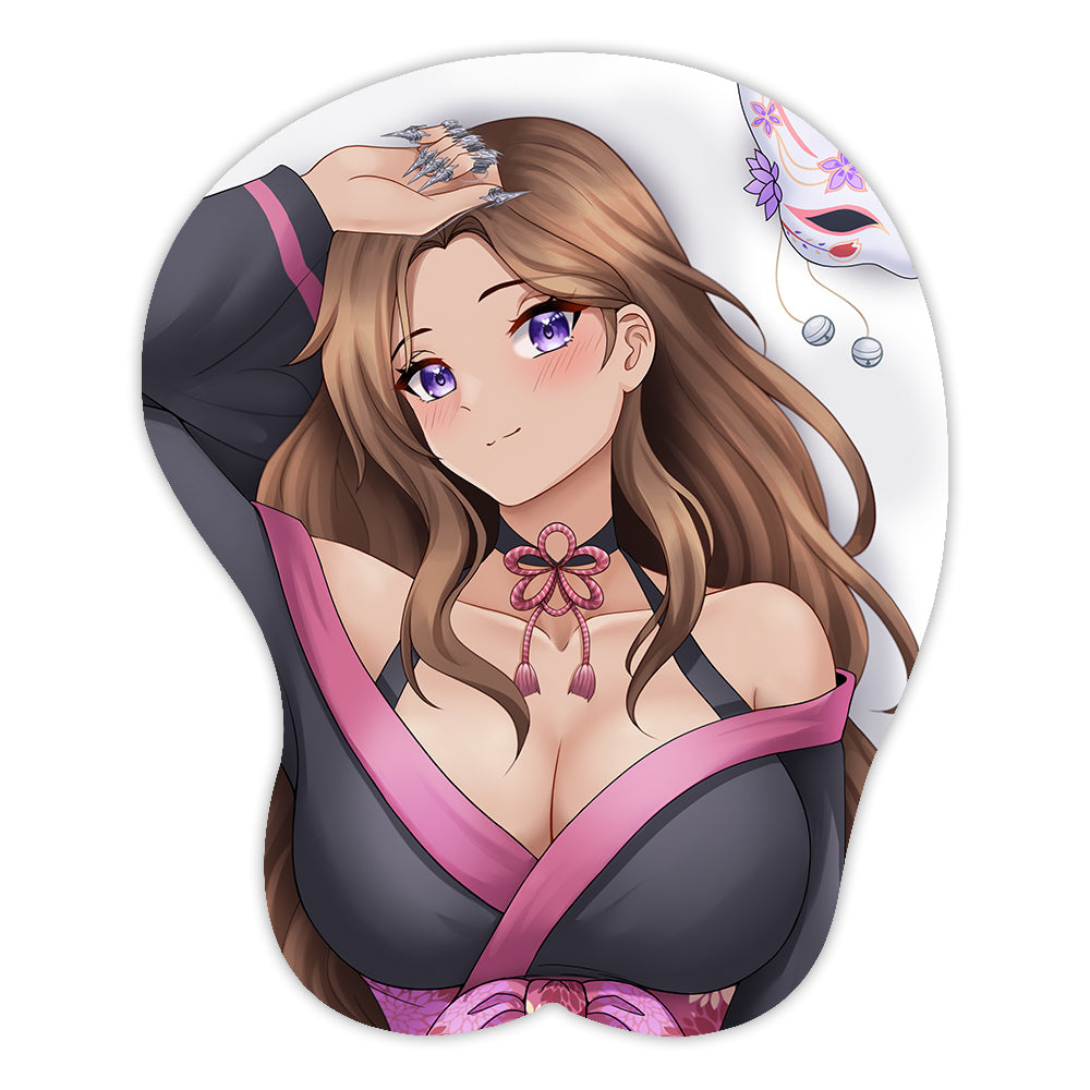 BunnyWinterLily Kimono 3D Mousepad