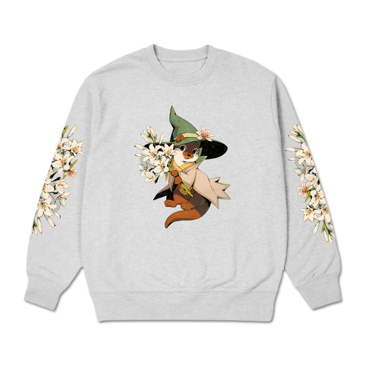 LongLiveReya Lilypad Floral White Crewneck