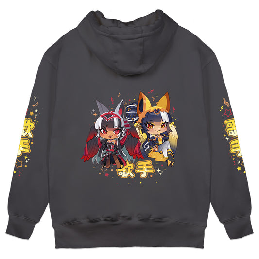 KelliSiren Chibi Charcoal Hoodie