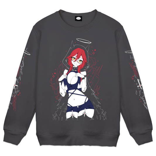 LuciBubz Slice of Hell Crewneck - Charcoal
