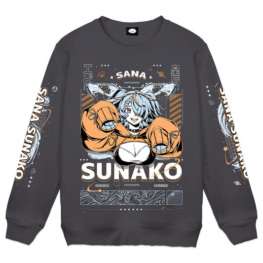 Sana Sunako "Galactic Empress" Crewneck - Charcoal