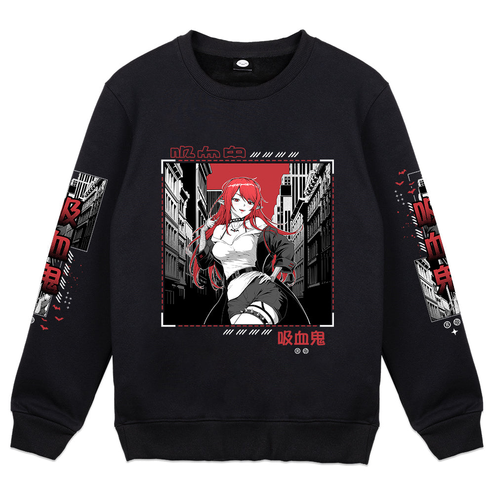 HysteriaV Crimson Skyline  Crewneck