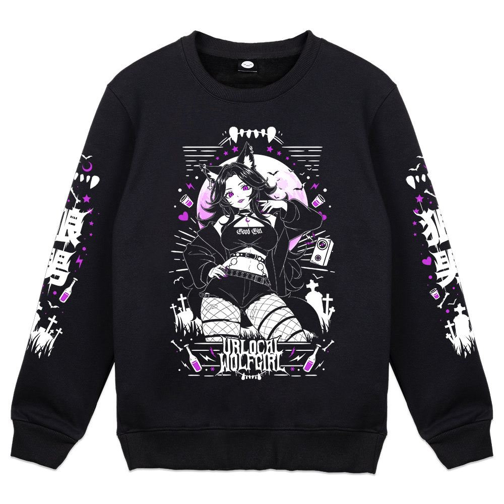 UrLocalWolfGirl Werewolf Waifu Crewneck
