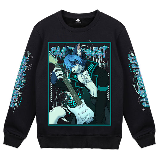 Cast_Iron_Cat "Rock & Roll Catboy" Crewneck