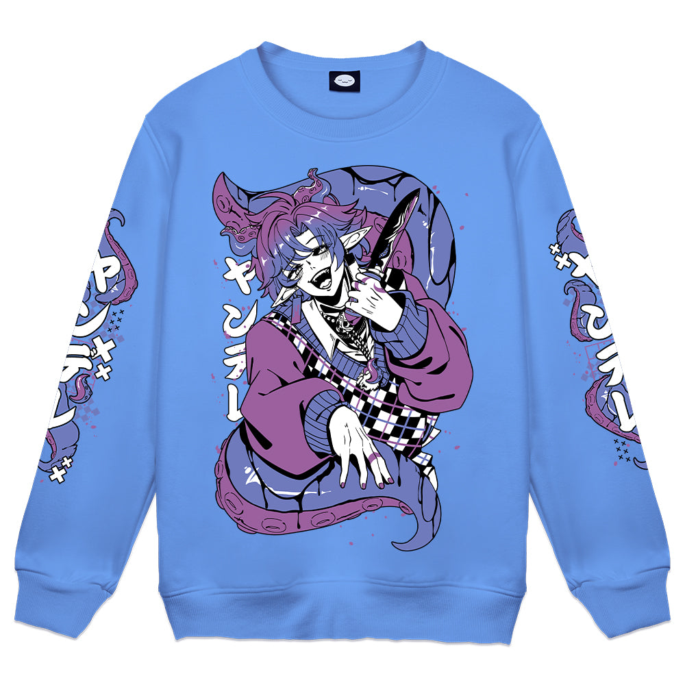 yanderegg Yandere Tentacles Blue Crewneck