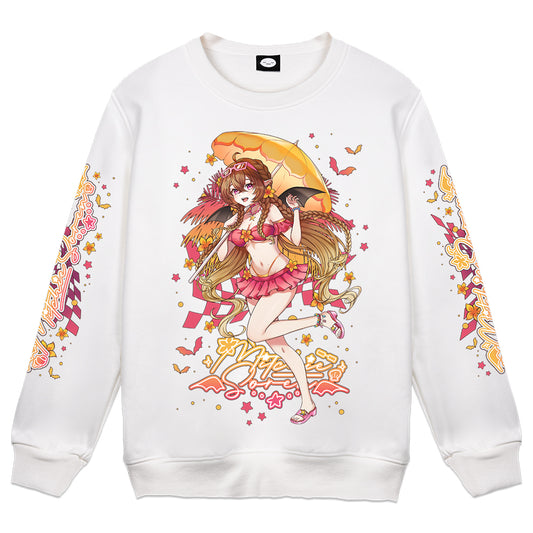 Mitchie Soren 'Paradise Bat' White Crewneck